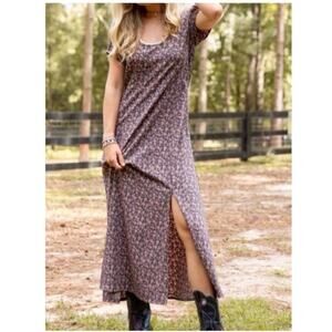 Natural Life Medium Juliette Maxi Dress Ditsy Floral Milk Maid Cowgirl Trad Wife